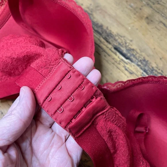 Aerie Red Lace Push-Up Underwire Bra Size 36D - Picture 4 of 5
